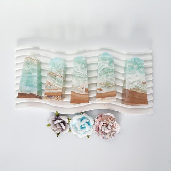 You Pick Caribbean Calcite Tower Point Calming Crystal - Picture 2 of 9